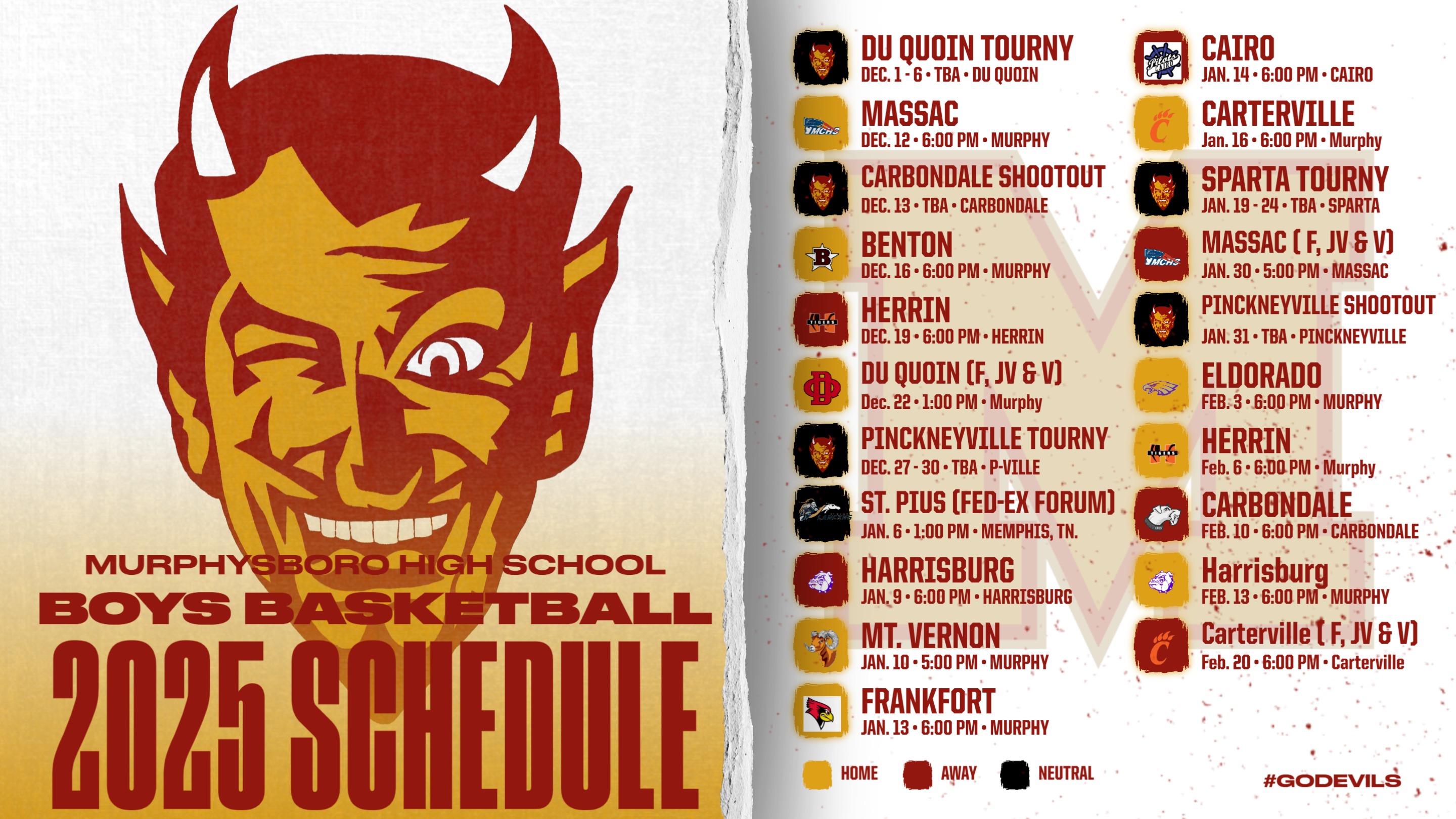 2025-2026 Boys Varsity Basketball Schedule